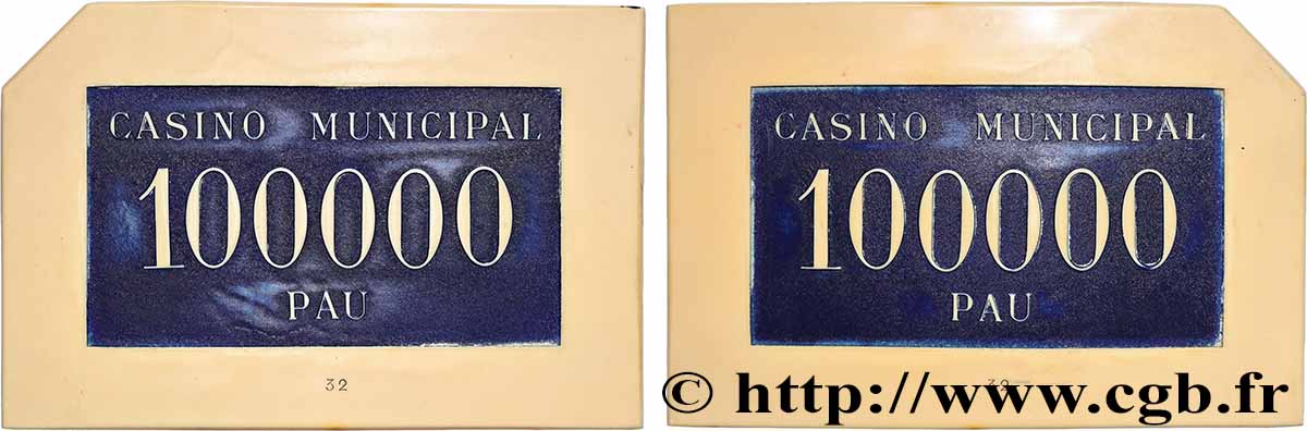 CASINOS ET JEUX Casino municipal, Pau, 100000 TTB+
