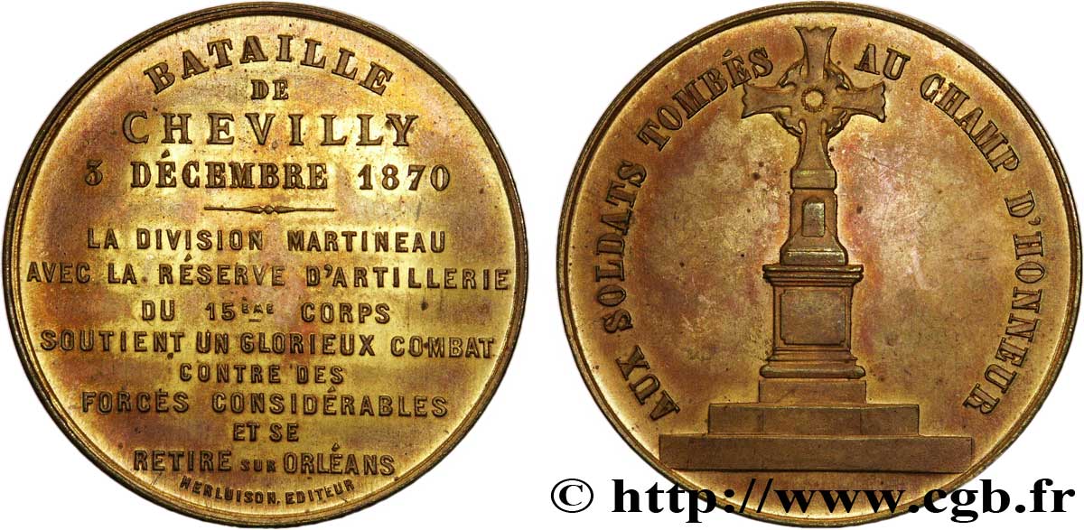 ORLÉANAIS - Gentry and towns Médaille Br 36, bataille de Chevilly AU