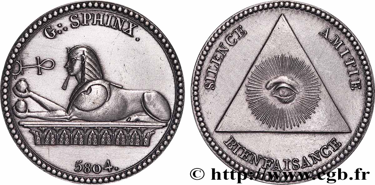 FRANC-MAÇONNERIE - PARIS LE GRAND SPHINX - refrappe n°92 SPL