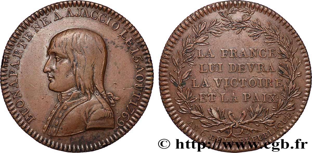 DIRECTOIRE Jeton de Bonaparte au module du décime XF