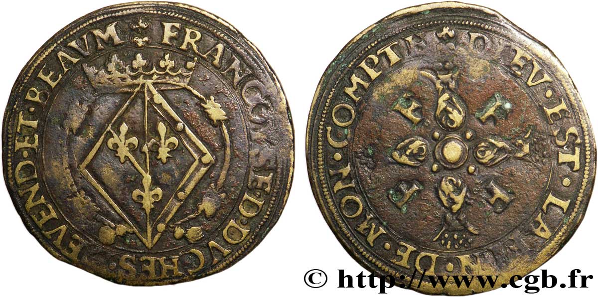 VENDÔMOIS - VENDÔME Jeton Lt 29, Françoise d’Alençon, duchesse de Vendôme TTB