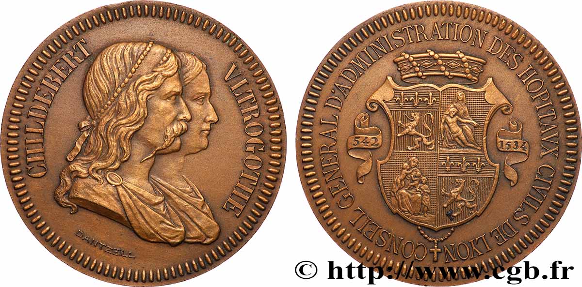 LYON ET DU LYONNAIS (JETONS ET MÉDAILLES DE...) Médaille, Hôpitaux civils de Lyon, conseil d’administration q.SPL