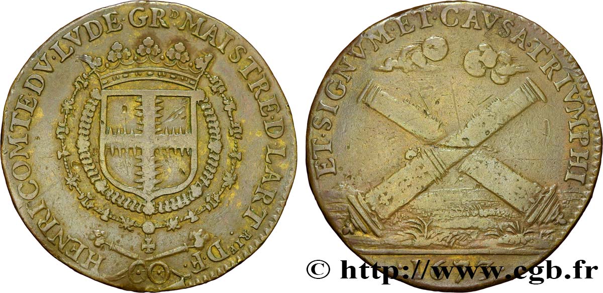 MAINE Jeton Br 25, Henri de Daillon, comte du Lude TB+
