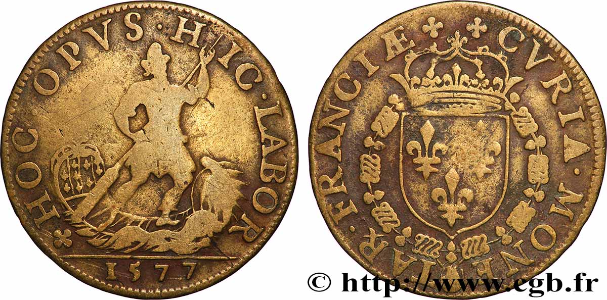 COUR DES MONNAIES DE PARIS Henri III VF/VF