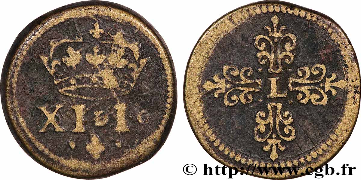 LOUIS XIII  Poids monétaire pour le franc fSS