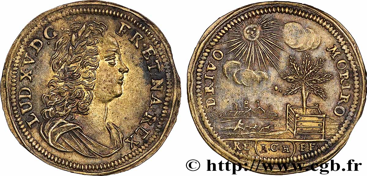 LOUIS XIV THE GREAT or THE SUN KING Jeton, Drivo Moriro XF