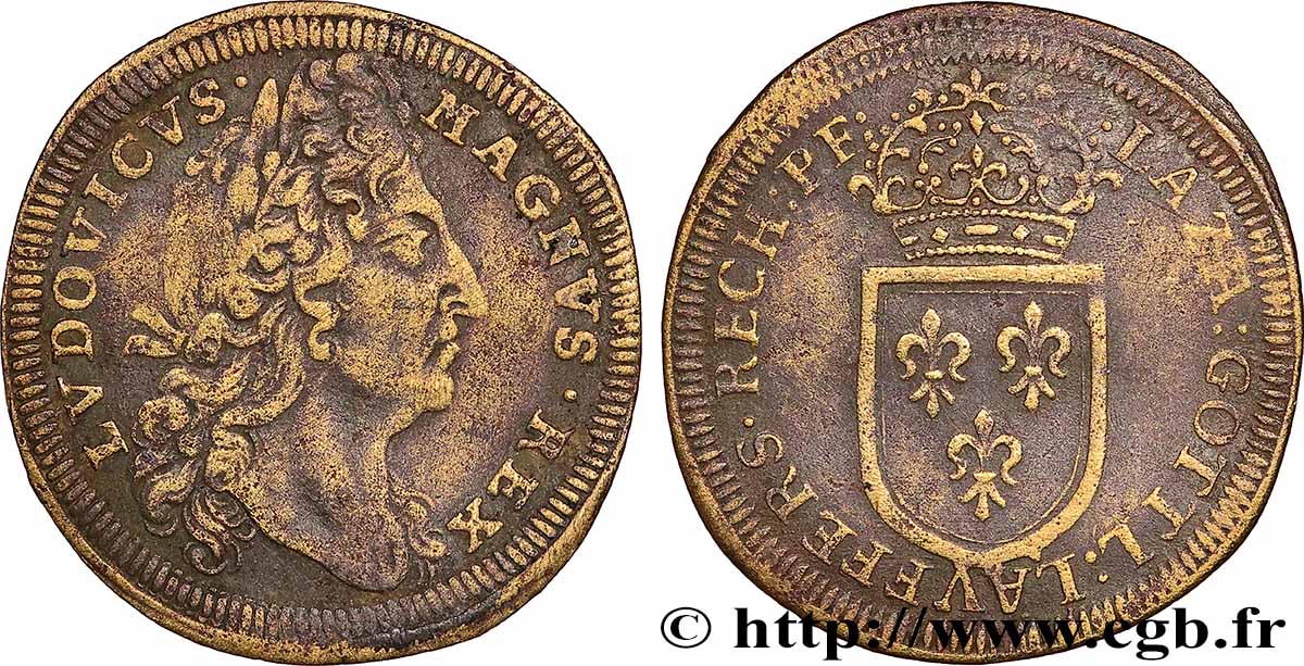 LOUIS XIV LE GRAND ou LE ROI SOLEIL Jeton de compte fSS