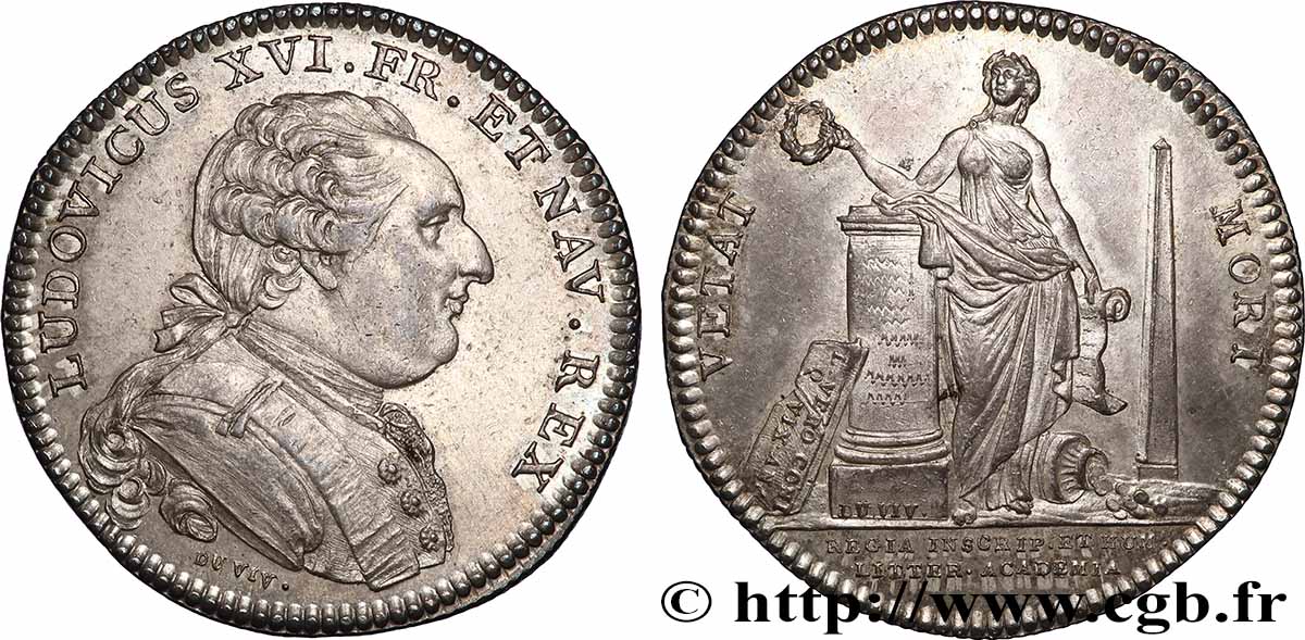 ACADÉMIE ROYALE DES INSCRIPTIONS et BELLES-LETTRES Académie royale des Inscriptions et Belles-Lettres - Louis XVI, émission de 1777 EBC/MBC+