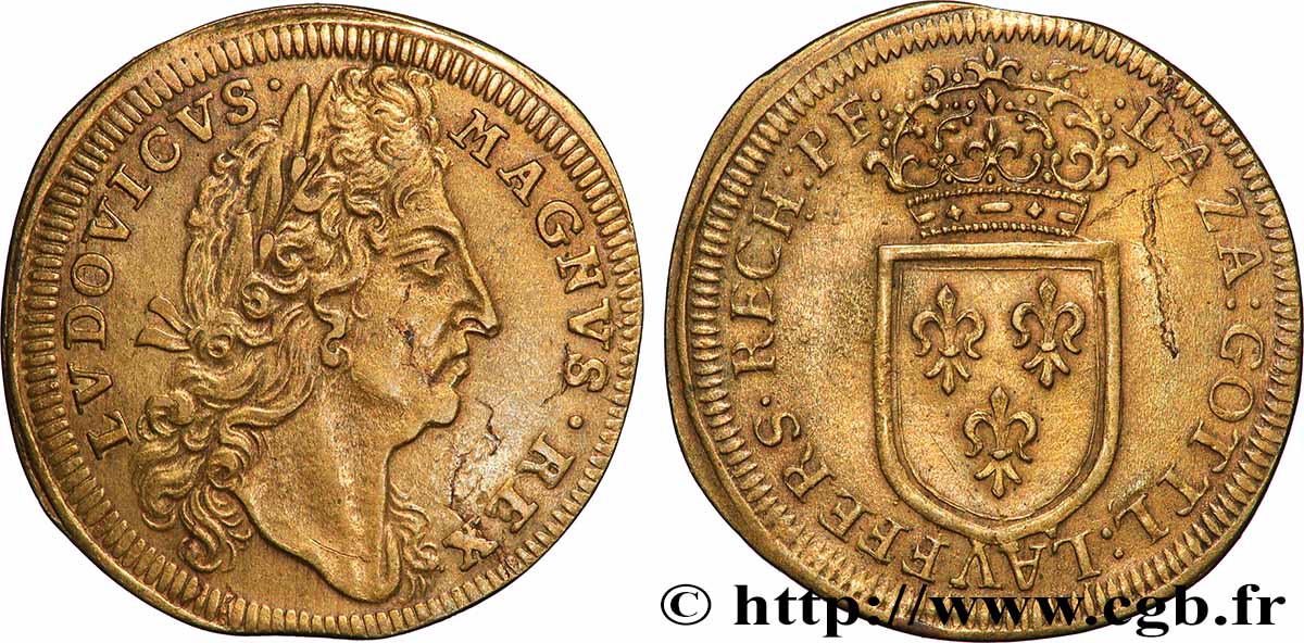 LOUIS XIV LE GRAND ou LE ROI SOLEIL Jeton de compte AU