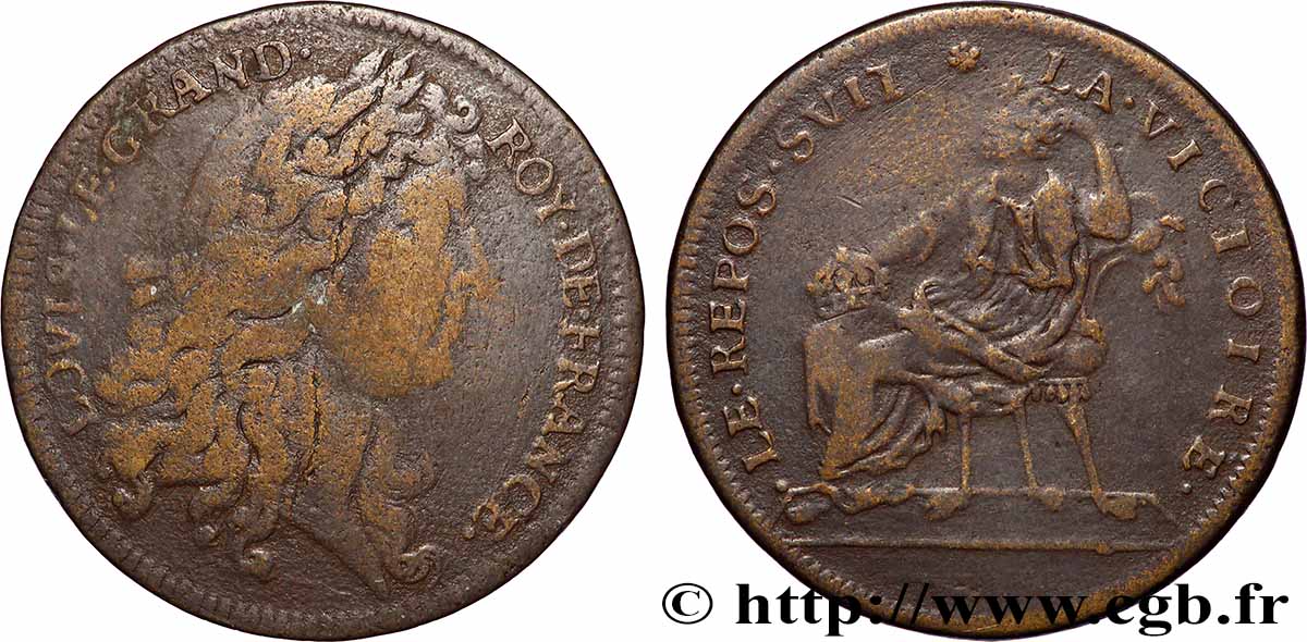 LOUIS XIV LE GRAND ou LE ROI SOLEIL Paix de Ratisbonne TTB+