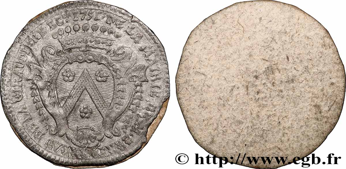 ORLÉANAIS - Noblesse et villes BERTHEREAU DE LA GIRAUDIERE, maire d’Orléans, tirage uniface de l’avers (essai) TTB