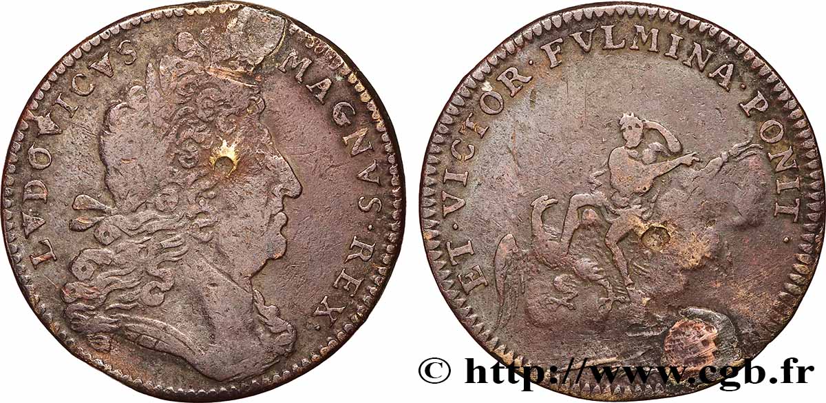 LOUIS XIV LE GRAND ou LE ROI SOLEIL Type de l’Extraordinaire des Guerres de 1698 q.MB