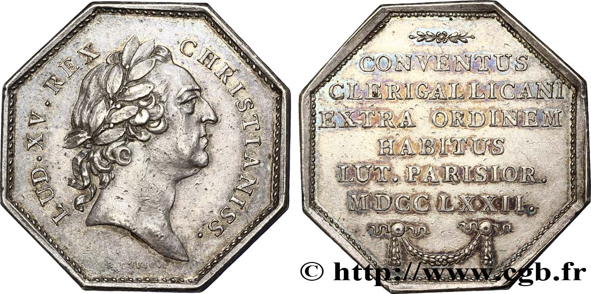 ASSEMBLÉE DU CLERGÉ ET JETONS RELIGIEUX Louis XV TTB+