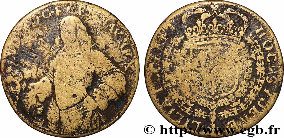 LOUIS XIV THE GREAT or THE SUN KING Jeton Lt 27 VF