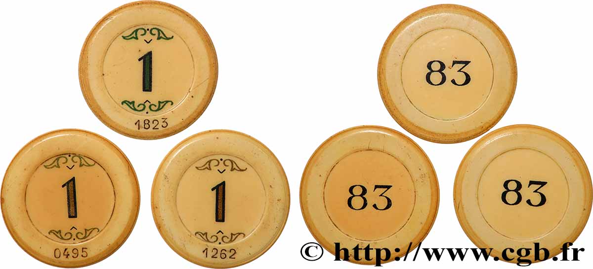CASINOS ET JEUX Lot de 3 jetons, Casino de Dinant,  q.SPL
