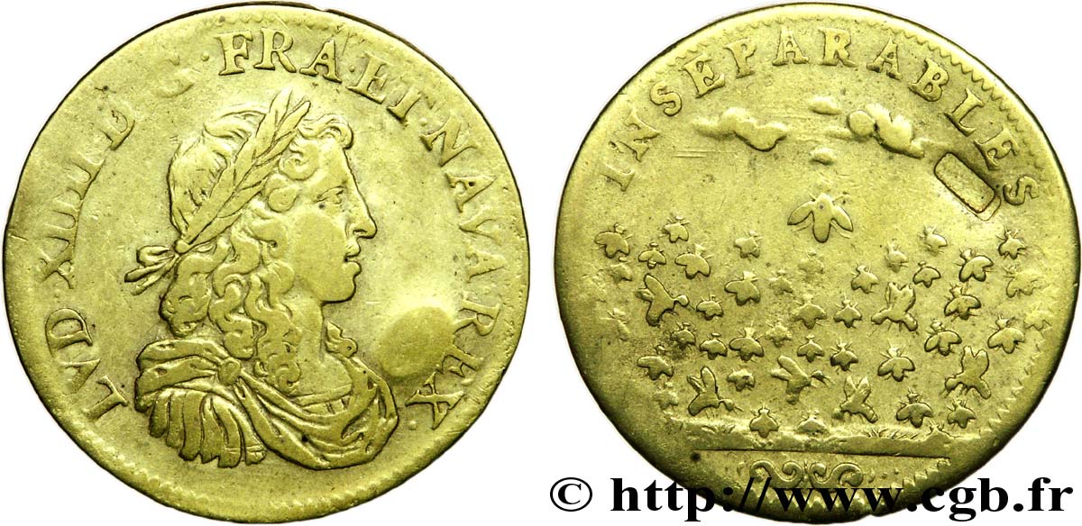 LOUIS XIV LE GRAND ou LE ROI SOLEIL Jeton Cuivre 25 VG