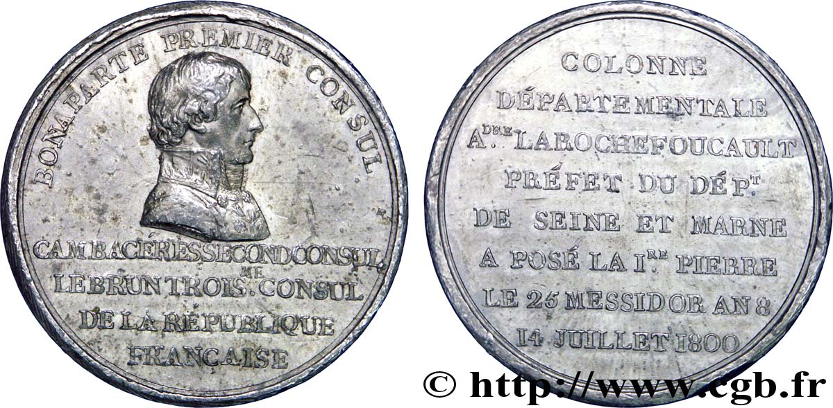 CONSULAT Médaille SN 42, Colonne départementale de Seine-et-Marne TTB