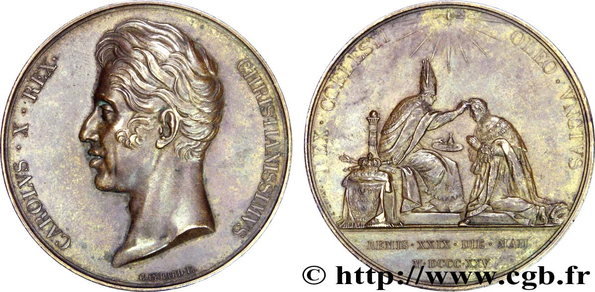 CONSECRATION IN REIMS Médaille BR 50, Sacre de Charles X AU58