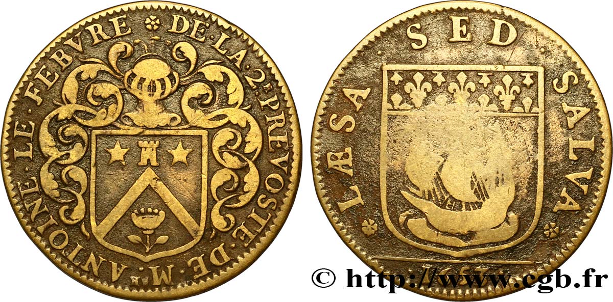 ILE DE FRANCE - VILLES et NOBLESSE Antoine Le Febvre ou Le Fèvre ou Lefébure, prévôt de 1650 à 1654 TB