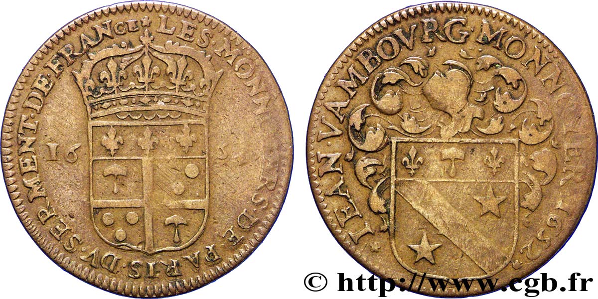 ILE DE FRANCE - VILLES et NOBLESSE Jean Vambourg, monnayeur à la Monnaie TB