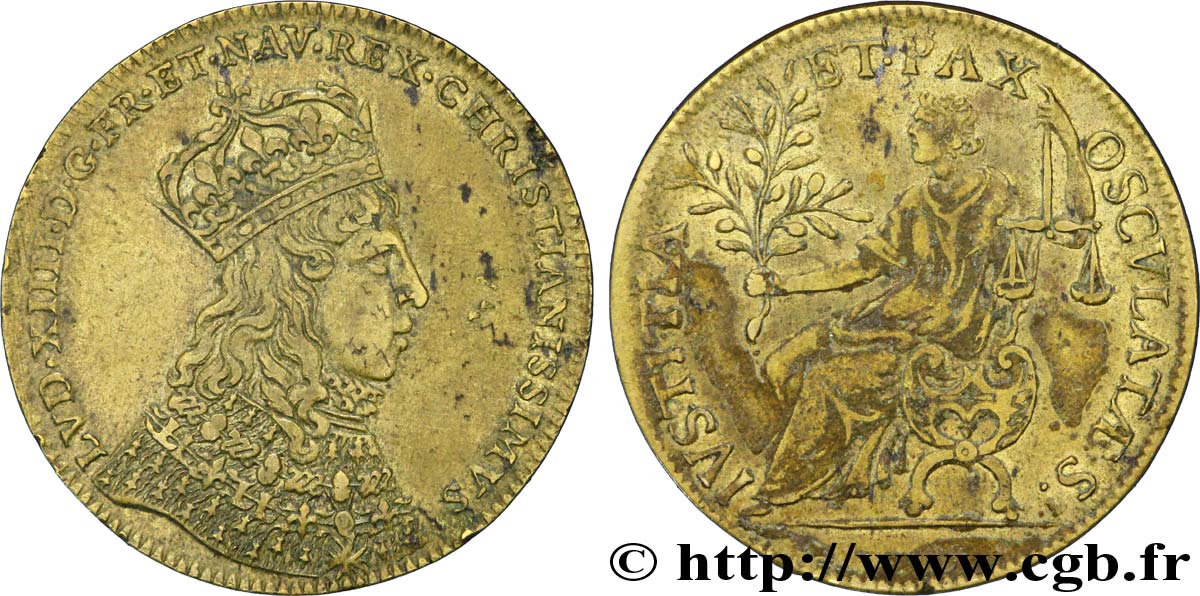 LOUIS XIV THE GREAT or THE SUN KING Buste au type du sacre XF