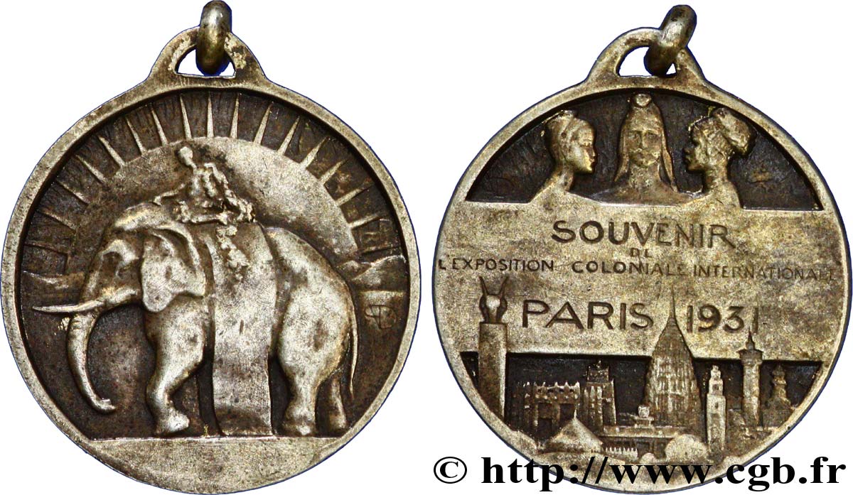 EXPOSITIONS DIVERSES Médaillette de souvenir avec bélière TTB+