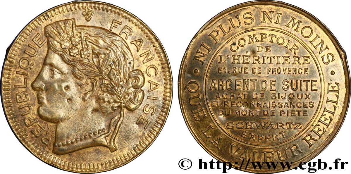 ADVERTISING AND ADVERTISING TOKENS AND JETONS COMPTOIR DE L’HERITIERE AU