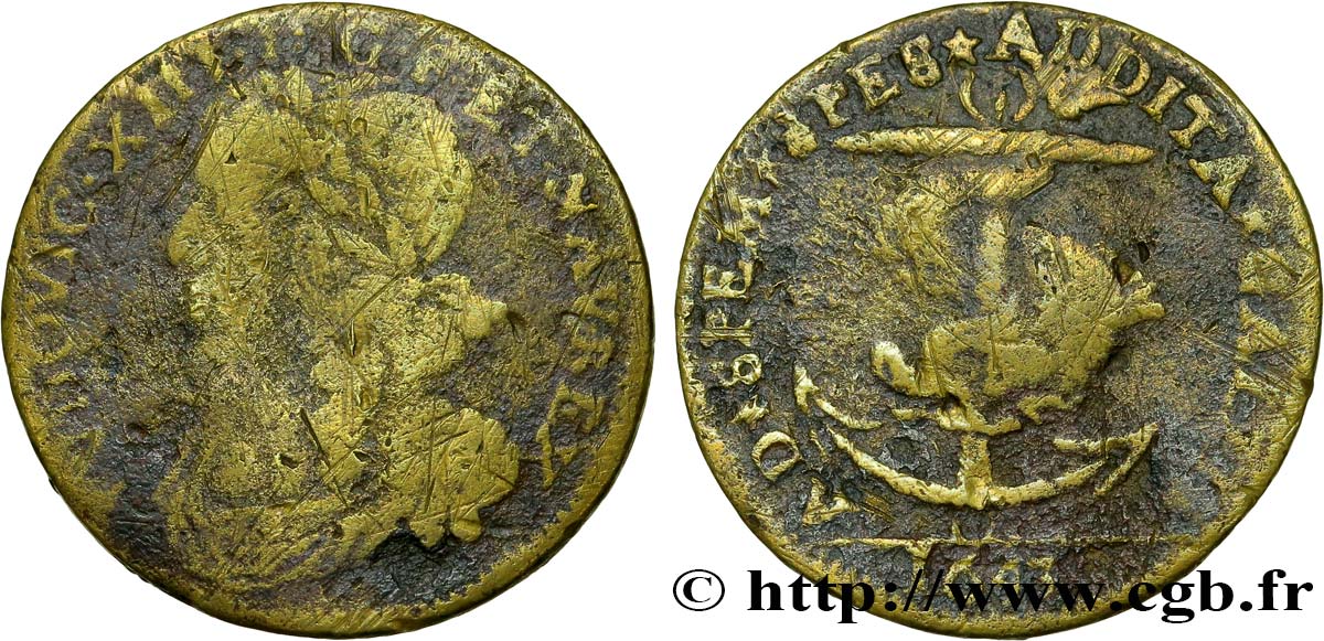 ARDENNES - FABRIQUE DE JETONS DE SEDAN Jeton LOUIS XIII B+