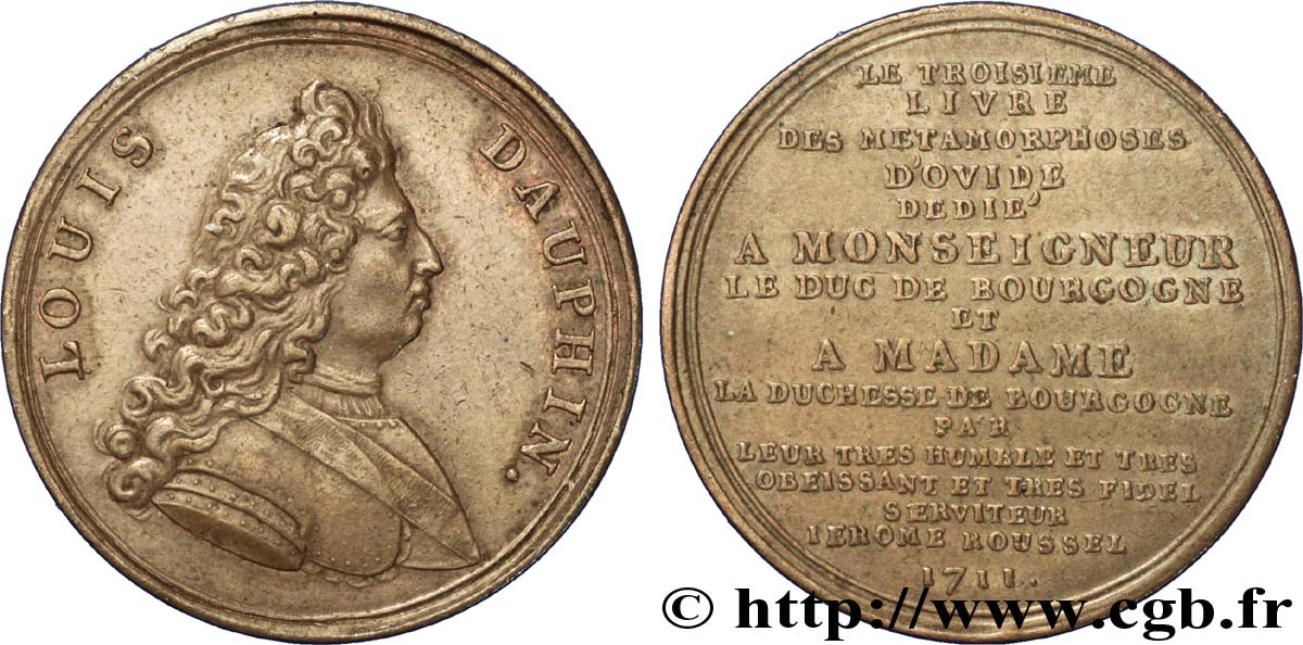 DAUPHINÉ - DAUPHINS DU VIENNOIS - CHARLES (FUTUR CHARLES V) LOUIS V, Grand dauphin, fils de Louis XIV, refrappe TTB+