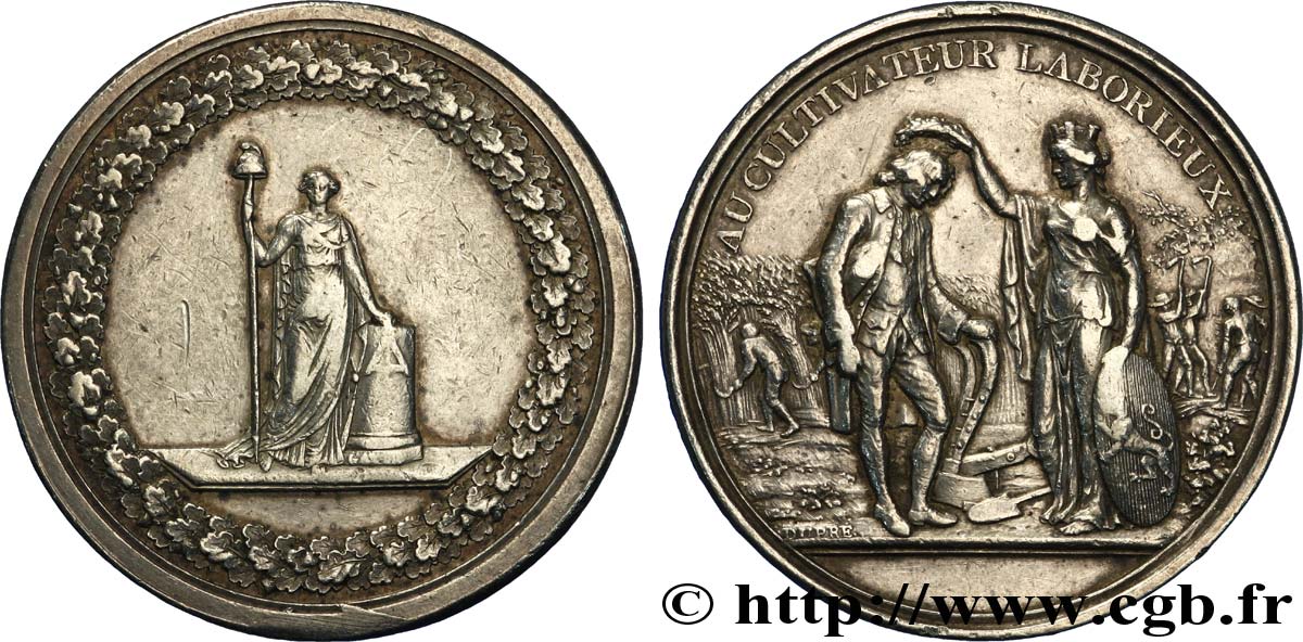 SOCIÉTÉS D&nbsp;AGRICULTURE, HORTICULTURE, PÊCHE ET CHASSE PRIX D’AGRICULTURE par Augustin Dupré TTB