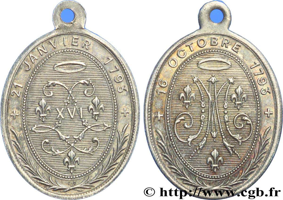 LUDWIG XVIII Médaille de souvenir du roi et de la reine martyrs fST
