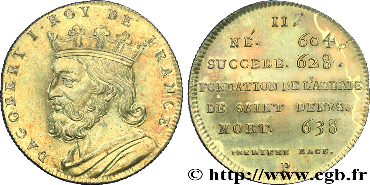 SÉRIE MÉTALLIQUE DES ROIS DE FRANCE Règne de DAGOBERT I - 11 - Émission de Louis XVIII FDC