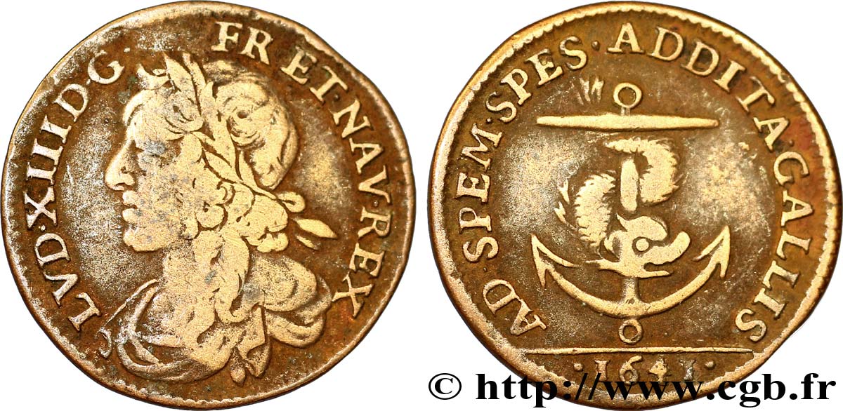 DAUPHINÉ - LOUIS, DAUPHIN (futur LOUIS XIV) Jeton Cu 21 LOUIS, DAUPHIN (futur LOUIS XIV) TB