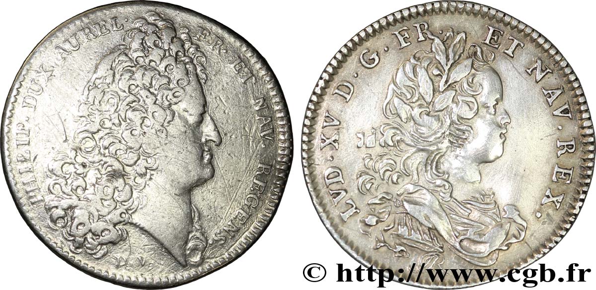 PHILIPPE D ORLÉANS et LOUIS XV Le régent Philippe d’Orléans TB