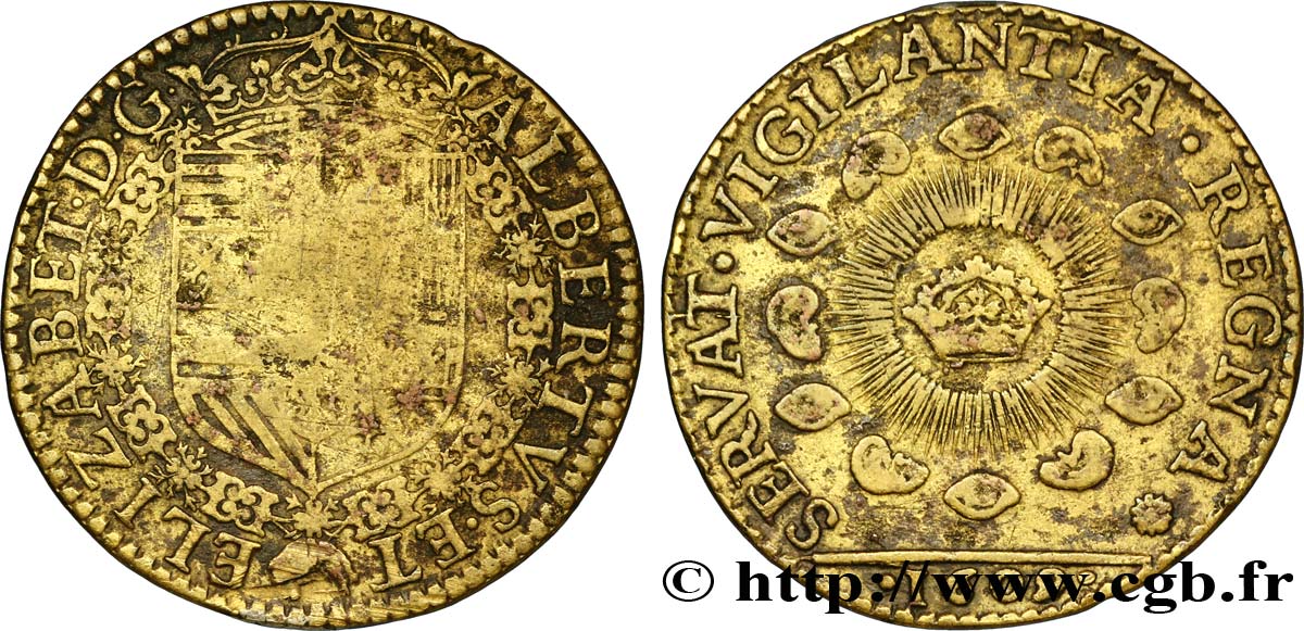 PAYS-BAS ESPAGNOLS - COMTÉ DE FLANDRE - ALBERT ET ISABELLE Trève d’Anvers du 9 avril 1609 B+
