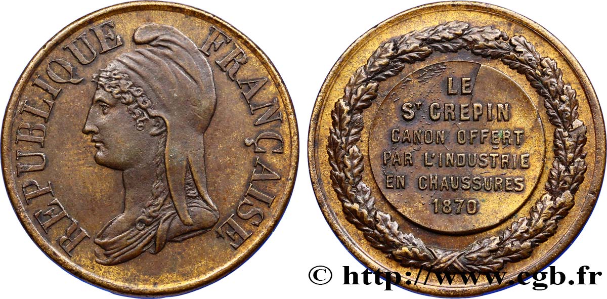 COMMUNE (LA) TROISIÈME RÉPUBLIQUE LA COMMUNE Type Dupré au module de 5 centimes TTB+