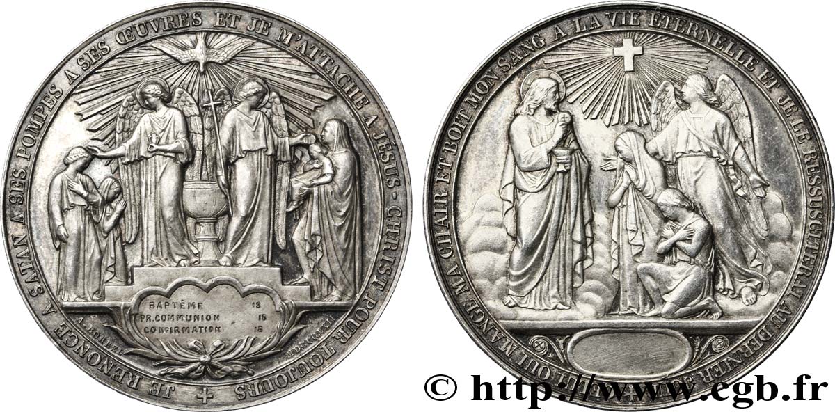 ÉGLISES Médaille de baptême, communion et confirmation FDC