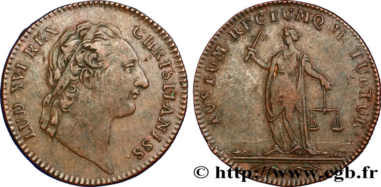 COUR DES MONNAIES DE PARIS Louis XVI TTB