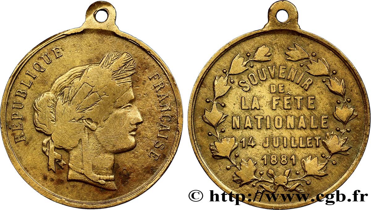 FRENCH THIRD REPUBLIC FÊTE NATIONALE 14 JUILLET 1886 VF