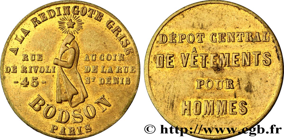 ADVERTISING AND ADVERTISING TOKENS AND JETONS DEPOT CENTRAL DE VETEMENTS POUR HOMMES AU