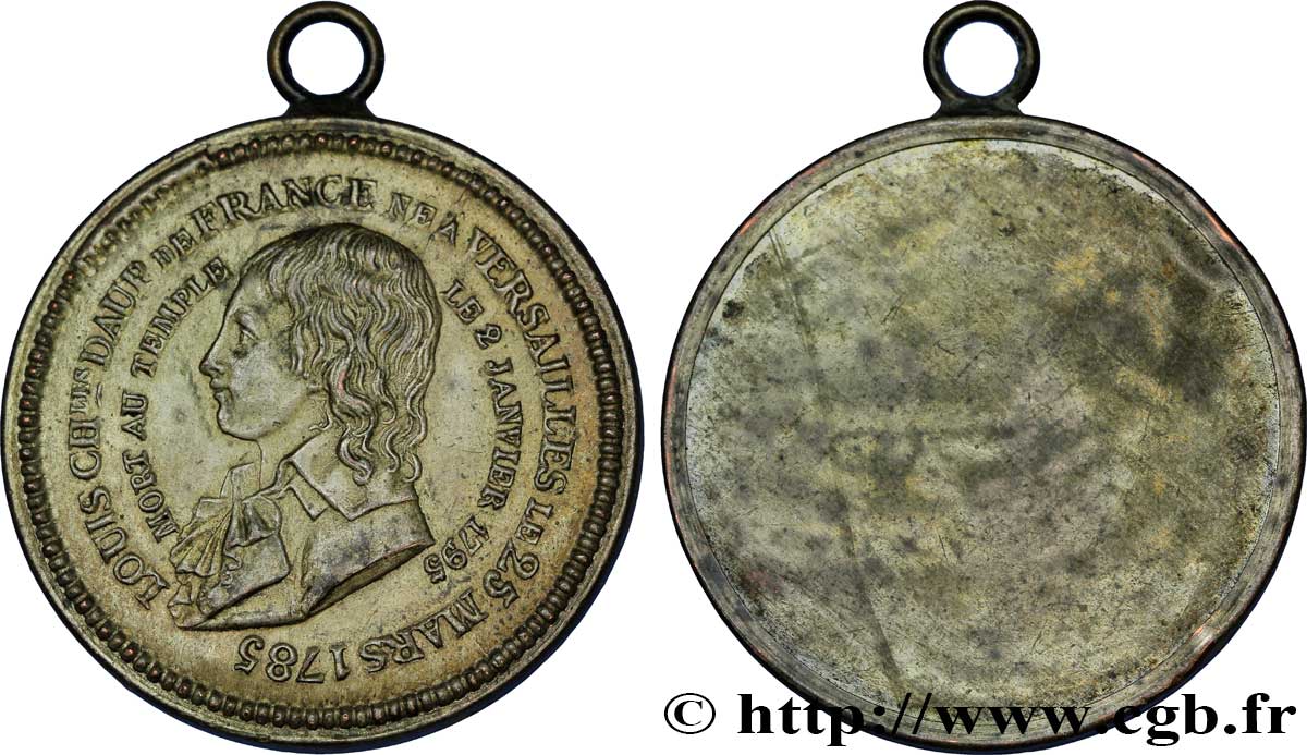 LOUIS XVII Médaille pour la mort de Louis XVII, reliquaire uniface ? TTB+