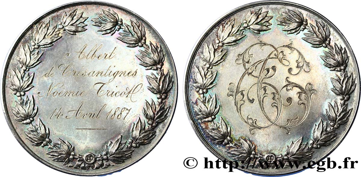 AMOUR ET MARIAGE Jeton Ar 29, mariage du roi 1725 fjt_127910 Jetons