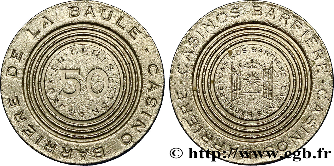 CASINOS ET JEUX CASINO BARRIERE DE LA BAULE - 50 CENTS q.SPL