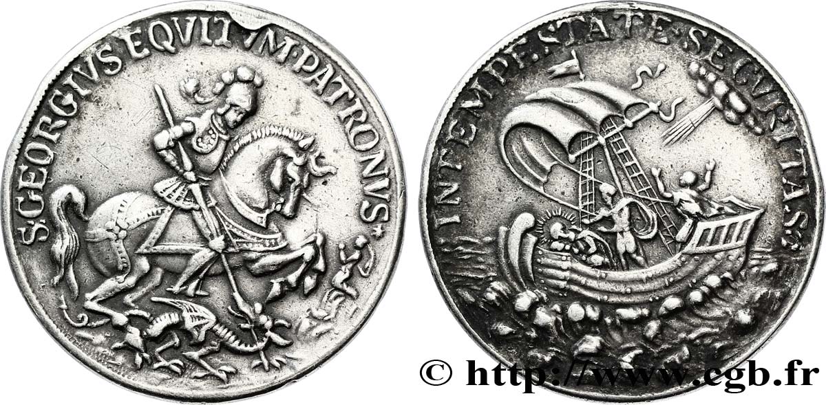 MÉDAILLE DE SOLDAT Médaille de voyageur XVIIe siècle TTB+