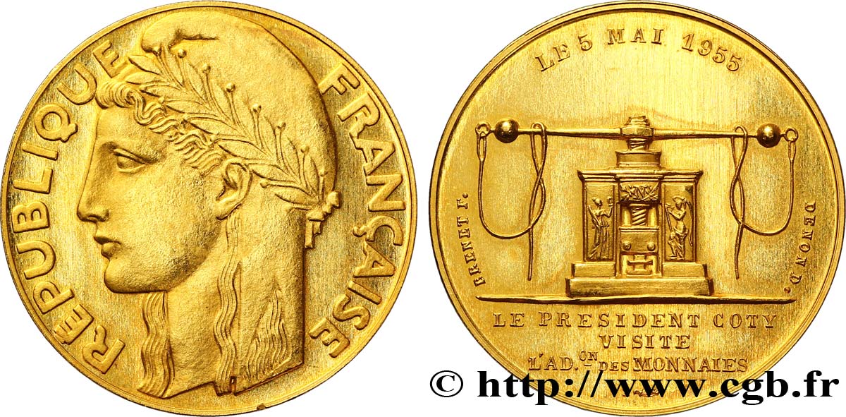 QUATRIÈME RÉPUBLIQUE Médaille de visite à la Monnaie de Paris FDC65