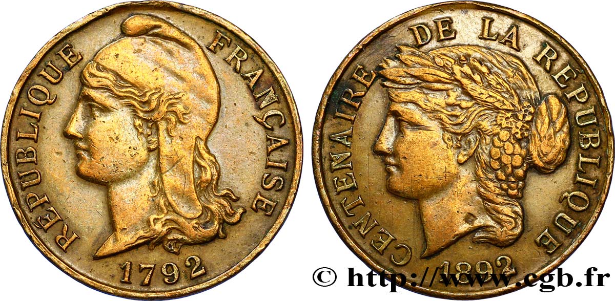 TROISIÈME RÉPUBLIQUE CENTENAIRE DE 1792 TTB+