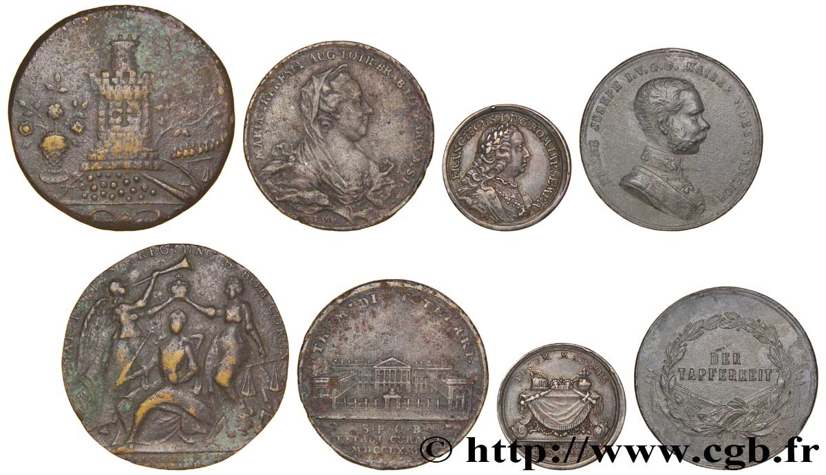 LOTS Lot de quatre jetons d’ Autriche états et métaux divers 