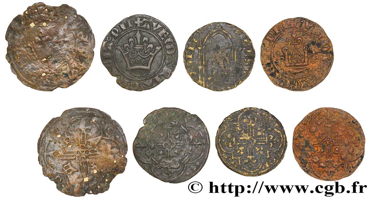 LOTTE Lot de quatre jetons du Moyen-Âge états et métaux divers 