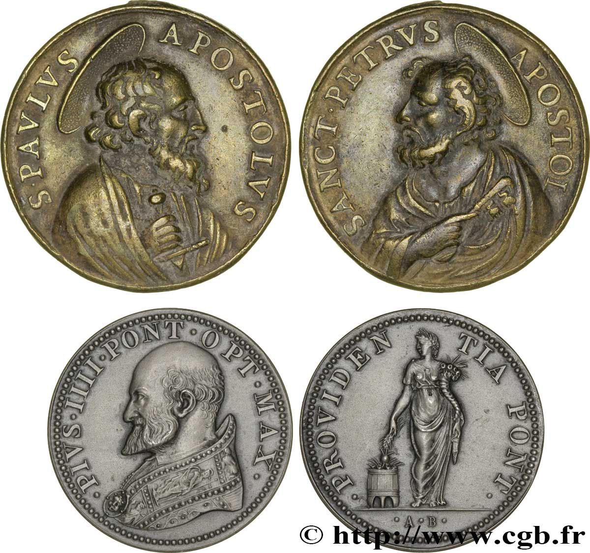LOTES Lot de deux médailles papales états et métaux divers 