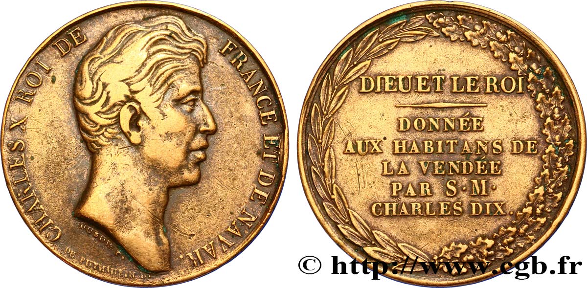 CHARLES X VISITE A LA VENDÉE, seconds coins XF
